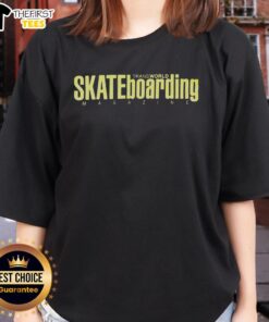Pretty Transworld Skateboarding Magazine ladies tee featuring a stylish design for female skateboarders and enthusiasts.