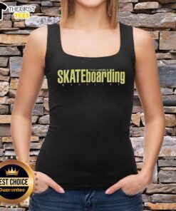Stylish Pretty Transworld Skateboarding Magazine tank top featuring vibrant graphics and a trendy design for skaters.