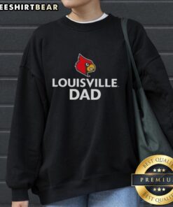University of Louisville Cardinals Dad logo sweatshirt in red and black, perfect for proud Cardinals fans.