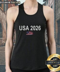 Alt Text: Pretty USA 2026 soccer football tank top featuring a vibrant design, perfect for fans and summer sports activities.