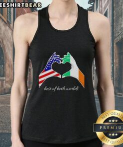 Pretty USA and Ireland flag tank top showcasing a stylish design, perfect for celebrating both cultures in fashion.