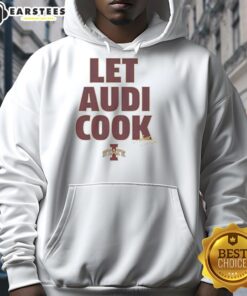 Official Iowa State Cyclones Lets Audi Cook Signature Hoodie in cardinal red with logo, perfect for fans.