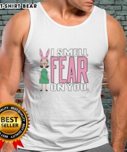 Good Bobs Burgers Louise I Smell Fear On You Tank Top featuring Louise Belcher in a playful pose, perfect for fans.