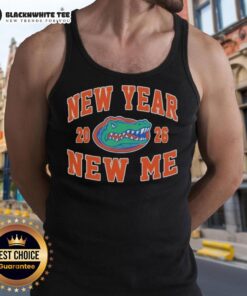 Official Florida Gators Football New Year New Me 2026 logo tank top featuring vibrant team colors and stylish design.