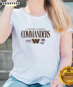 Vintage Ladies Tee featuring Original Washington Commanders Super Bowl Champions XVII XXI XXVI logo design.