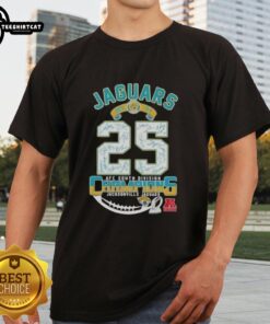 Top 2025 AFC South Division Champions Jacksonville Jaguars All Signatures T-Shirt showcasing player autographs and team pride.