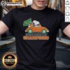 Top 2025 Goodyear Cotton Bowl Classic Champions T-shirt featuring Snoopy driving a car with Miami Hurricanes football theme.