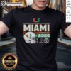 Alt Text: Top 2026 Vrbo Fiesta Bowl Miami Hurricanes CFP Semifinal helmet t-shirt featuring team colors and logo design.