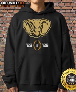 Alabama Crimson Tide Big Al mascot logo hoodie for NCAA College Football Playoff 2025-2026, perfect for fans.