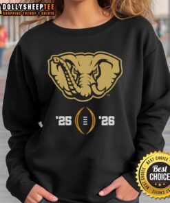 Top Alabama Crimson Tide NCAA College Football Playoff 2025-2026 Big Al mascot logo sweatshirt in vibrant colors.