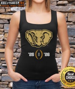 Alabama Crimson Tide mascot Big Al logo on a tank top for NCAA College Football Playoff 2025-2026.