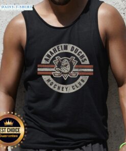 Top Anaheim Ducks surround tank top featuring team colors and logo, perfect for fans and summer wear.