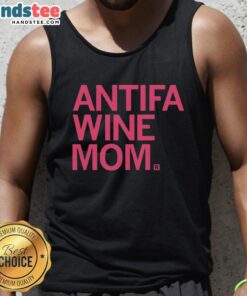 Top Antifa wine mom tank top featuring a bold graphic design, perfect for casual outings and expressing political views.