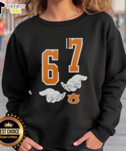Top Auburn Tigers 67 Funny Sweatshirt featuring a playful design, perfect for fans and casual wear.