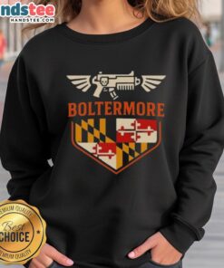 Top Boltermore Warhammer X Maryland Flag Logo Sweatshirt featuring unique design and vibrant colors for fans.