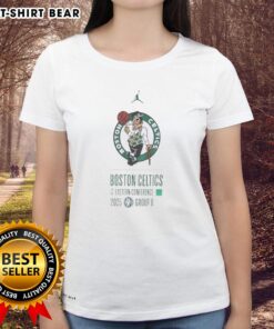 Alt Text: 2025 Ladies Tee featuring Boston Celtics logo, perfect for fans supporting the team in the Eastern Conference.