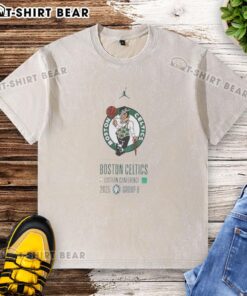 Top Boston Celtics Eastern Conference 2025 washed t-shirt featuring vibrant team colors and logo design.