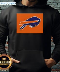 Alt Text: Stylish Top Buffalo Bills x Cleveland Browns logo hoodie featuring team colors, ideal for NFL fans and game day wear.