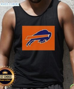 Alt Text: Stylish tank top featuring the Buffalo Bills and Cleveland Browns logos, perfect for game day attire.