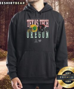 Alt Text: 2026 Oregon vs Texas Tech helmet matchup hoodie for the Top Capital One Orange Bowl featuring vibrant team logos.