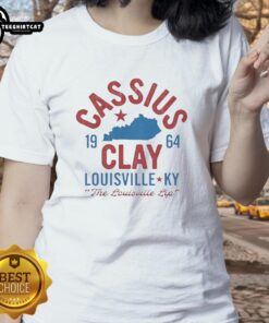 Top Cassius Clay 1964 Louisville Muhammad Ali Ladies Tee featuring a vintage graphic design celebrating the boxing legend.