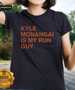 Alt Text: Top Chicago Bears Kyle Monangai Is My Run Guy ladies tee featuring vibrant team colors and stylish design.