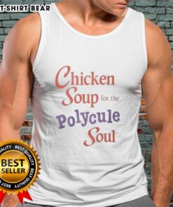 Top Chicken Soup for the Polycule Soul tank top featuring a fun graphic and vibrant colors, perfect for casual wear.