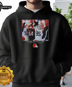 Alt Text: Myles Garrett in a Cleveland Browns hoodie, showcasing NFL Flash features for Week 18, perfect for big and tall fans.