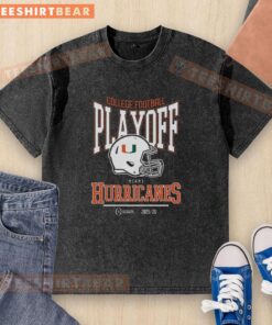 Miami playoff bound washed t-shirt for the Top College Football Playoff 2025-26 season, featuring vibrant team colors.