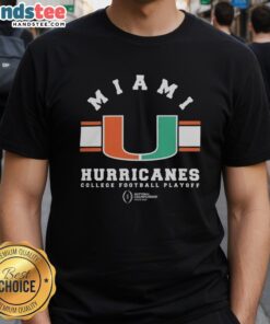Alt Text: Miami Hurricanes 2026 National Championship logo T-shirt for top college football playoff fans.