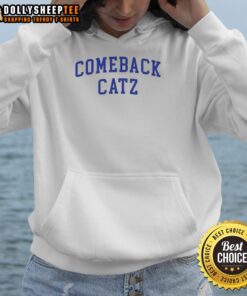 Cozy Top Comeback Catz hoodie featuring vibrant cat graphics, perfect for cat lovers and casual wear.