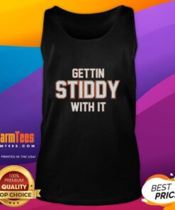 Top Denver Broncos 'Gettin Stiddy With It' tank top featuring team colors and logo, perfect for game day or casual wear.