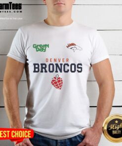 Top Denver Broncos NFL 2026 Super Bowl Green Day T-Shirt featuring vibrant team colors and iconic logo design.