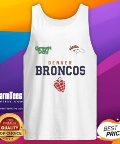 Top Denver Broncos NFL 2026 Super Bowl Green Day tank top featuring vibrant team colors and iconic logo design.