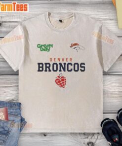 Top Denver Broncos NFL 2026 Super Bowl Green Day washed t-shirt featuring team logo and vintage design.