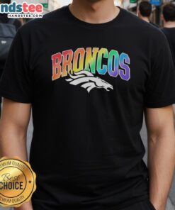 Top Denver Broncos Pride LGBT T-Shirt featuring vibrant colors and team logo, perfect for fans celebrating diversity.