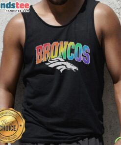 Top Denver Broncos Pride LGBT Tank Top featuring vibrant colors and a stylish design for fans celebrating inclusivity.