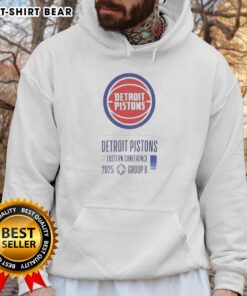 Stylish Top Detroit Pistons Eastern Conference 2025 hoodie featuring team colors and logo, perfect for fans.