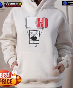 Alt Text: Top Doodlebob wearing a hoodie while holding an Old Row beer can, showcasing a fun and quirky style.