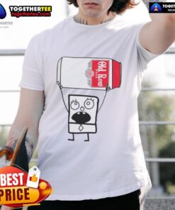 Alt Text: Top Doodlebob holding an Old Row beer can on a trendy t-shirt, perfect for fans of quirky cartoon merchandise.