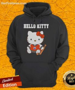 Adorable Edmonton Oilers x Hello Kitty night hoodie featuring a cute design perfect for fans and cozy wear.