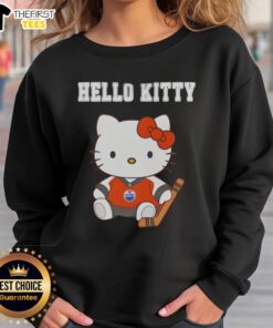 Cute Edmonton Oilers x Hello Kitty Night sweatshirt featuring a vibrant design, perfect for fans and cozy wear.
