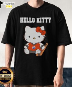 Cute Edmonton Oilers X Hello Kitty Night T-Shirt featuring a playful design perfect for fans and collectors.