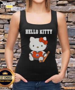 Cute tank top featuring Edmonton Oilers x Hello Kitty design, perfect for fans and casual wear.