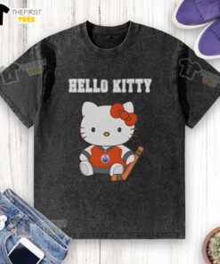Top Edmonton Oilers X Hello Kitty Night cute washed t-shirt featuring a vibrant design and comfortable fit for fans.