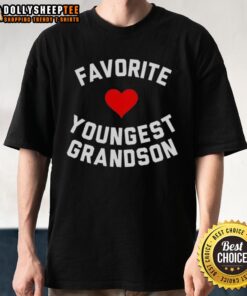 Youngest grandson heart t-shirt design showcasing love and pride for family, perfect for gifting or casual wear.