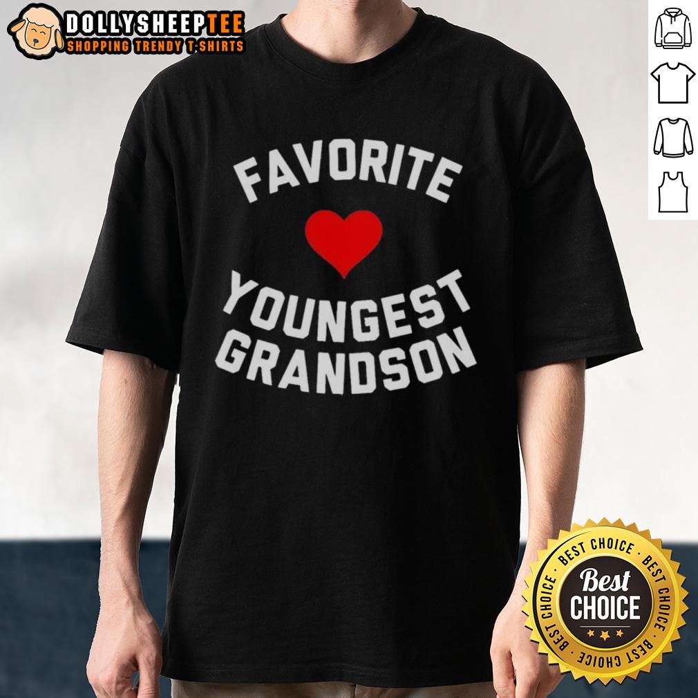Top Favorite Youngest Grandson Heart T Shirt Youngest grandson heart t-shirt design showcasing love and pride for family, perfect for gifting or casual wear.