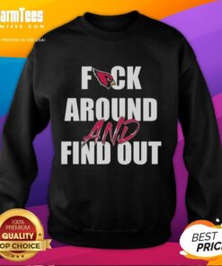 Alt Text: Top Fck Around and Find Out Arizona Cardinals sweatshirt in red, perfect for fans showing team spirit.