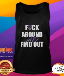 Top F*ck Around and Find Out Baltimore Ravens tank top featuring team colors and logo, perfect for game day wear.