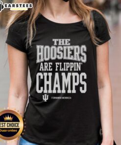 Alt Text: Top Fernando Mendoza Indiana Hoosiers Football Flippin Champs signature ladies tee, perfect for fans and stylish support.